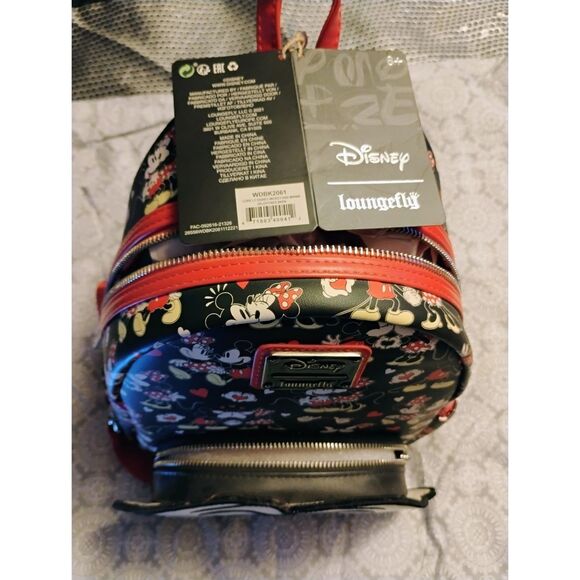 Loungefly Disney Mickey & Minnie "Love" Heart Hands Mini Backpack New with Tags - Picture 4 of 7